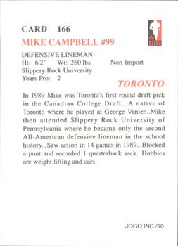 1990 JOGO #166 Mike Campbell Back