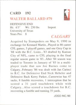 1990 JOGO #192 Walter Ballard Back