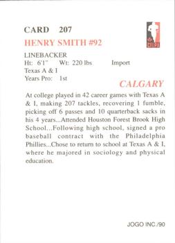 1990 JOGO #207 Henry Smith Back