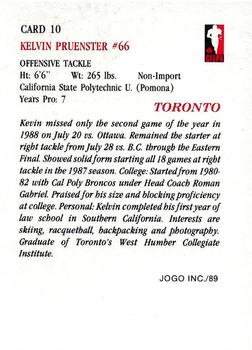 1989 JOGO #10 Kelvin Pruenster Back