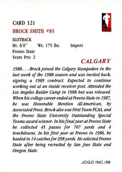 1989 JOGO #121 Brock Smith Back