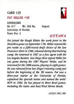 1989 JOGO #129 Pat Miller Back