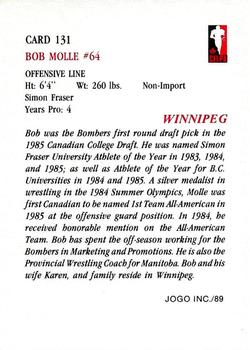 1989 JOGO #131 Bob Molle Back