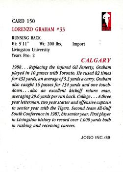 1989 JOGO #150 Lorenzo Graham Back