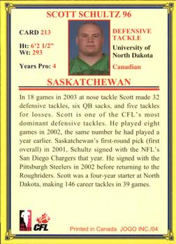 2004 JOGO #213 Scott Schultz Back