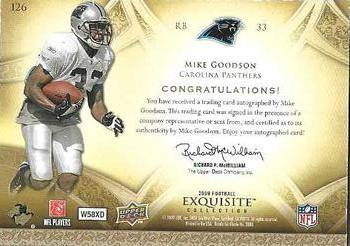2009 Upper Deck Exquisite Collection #126 Mike Goodson Back