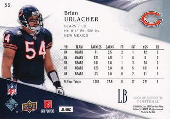 2009 SP Authentic #55 Brian Urlacher Back