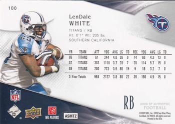 2009 SP Authentic #100 LenDale White Back
