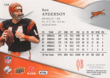 2009 SP Authentic #108 Ken Anderson Back