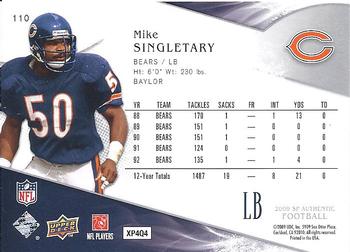 2009 SP Authentic #110 Mike Singletary Back