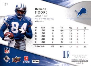 2009 SP Authentic #127 Herman Moore Back