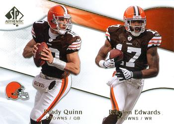 2009 SP Authentic #156 Brady Quinn / Braylon Edwards Front