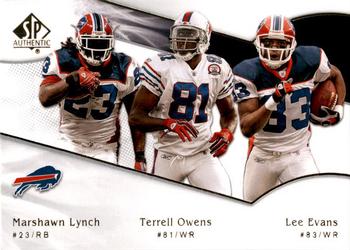 2009 SP Authentic #170 Terrell Owens / Lee Evans / Marshawn Lynch Front