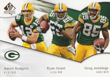 2009 SP Authentic #186 Ryan Grant / Aaron Rodgers / Greg Jennings Front