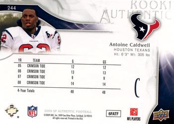 2009 SP Authentic #244 Antoine Caldwell Back