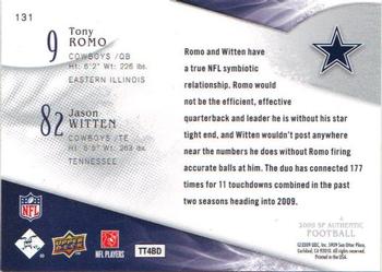 2009 SP Authentic #131 Tony Romo / Jason Witten Back