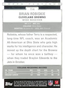 2009 Topps Platinum #114 Brian Robiskie Back
