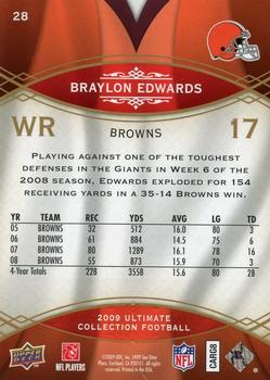 2009 Upper Deck Ultimate Collection #28 Braylon Edwards Back