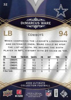 2009 Upper Deck Ultimate Collection #32 DeMarcus Ware Back