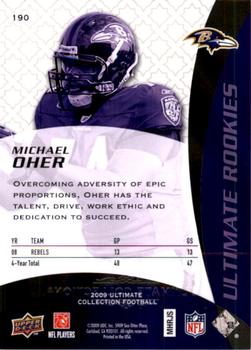 2009 Upper Deck Ultimate Collection #190 Michael Oher Back
