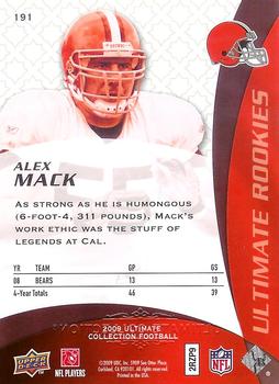2009 Upper Deck Ultimate Collection #191 Alex Mack Back