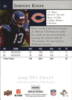 2009 Upper Deck Rookie Exclusives #24 Johnny Knox Back