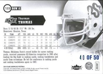 2014 Flair Showcase - Legacy #189 Thurman Thomas Back