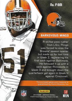 2014 Panini Certified - Fabric of the Game #F-BM Barkevious Mingo Back