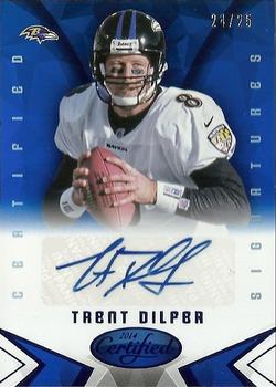 2014 Panini Certified - Mirror Blue Signatures #S-TD Trent Dilfer Front