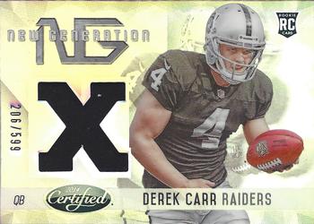 2014 Panini Certified - New Generation Materials #NG-DC Derek Carr Front