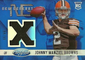 2014 Panini Certified - New Generation Materials Mirror Blue #NG-JM Johnny Manziel Front