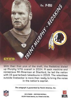 2014 Panini Certified - Potential Autographs Mirror Red #P-MU Trent Murphy Back