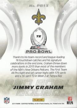 2014 Panini Certified - Pro Bowl Bound Red #PB13 Jimmy Graham Back