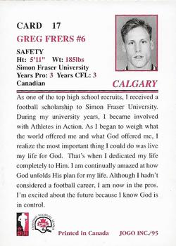 1995 JOGO - Athletes in Action #17 Greg Frers Back