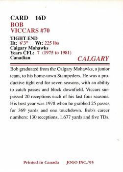 1995 JOGO - Missing Years #16D Bob Viccars Back