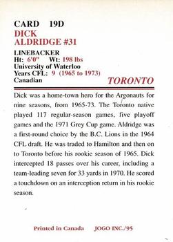 1995 JOGO - Missing Years #19D Dick Aldridge Back