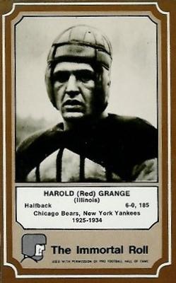 1975 Fleer Football Patches - Immortal Roll #4 Red Grange Front