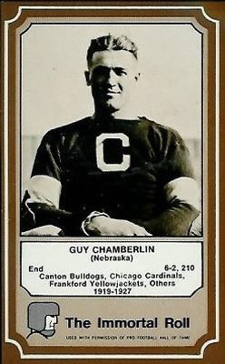 1975 Fleer Football Patches - Immortal Roll #5 Guy Chamberlin Front
