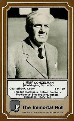 1975 Fleer Football Patches - Immortal Roll #8 Jimmy Conzelman Front