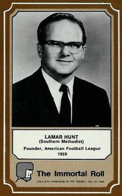 1975 Fleer Football Patches - Immortal Roll #30 Lamar Hunt Front