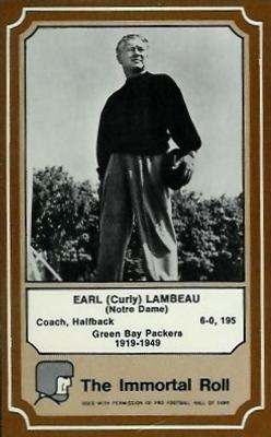 1975 Fleer Football Patches - Immortal Roll #31 Curly Lambeau Front
