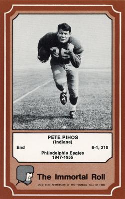1975 Fleer Football Patches - Immortal Roll #41 Pete Pihos Front