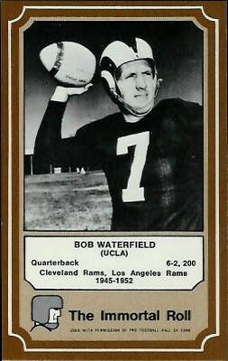1975 Fleer Football Patches - Immortal Roll #48 Bob Waterfield Front