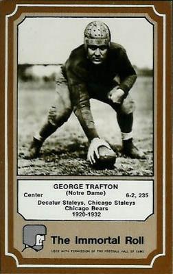 1975 Fleer Football Patches - Immortal Roll #53 George Trafton Front