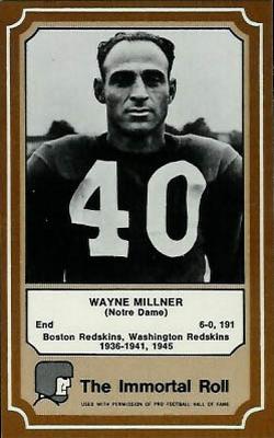 1975 Fleer Football Patches - Immortal Roll #60 Wayne Millner Front