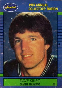 1987 Snyder's Seattle Seahawks #6 Dave Krieg Front