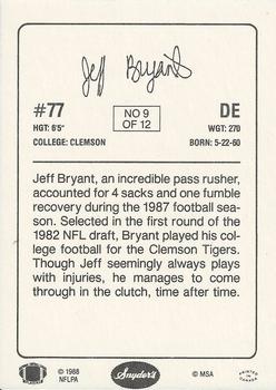 1988 Snyder's Seattle Seahawks #9 Jeff Bryant Back