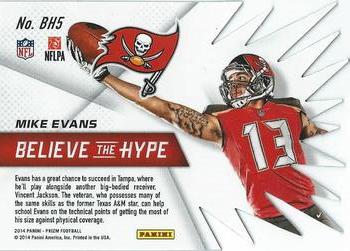 2014 Panini Prizm - Believe The Hype #BH5 Mike Evans Back