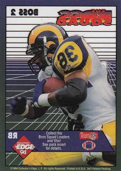 1994 Collector's Edge - The Boss Squad Promos #2 Jerome Bettis Back