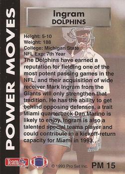 1993 Pro Set Power - Power Moves #PM15 Mark Ingram Back